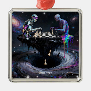 Fantasy Cute Two Chess Players Metal Tree Decoration