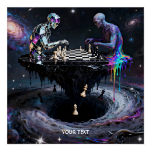 Fantasy Cute Two Chess Players Poster