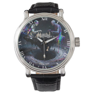 Fantasy Cute Two Chess Players Watch