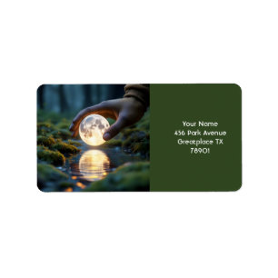 Fantasy Cute Two Fingers Moon Label