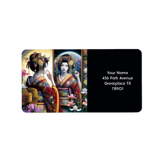 Fantasy Cute Two Japanese Ladies Label (Front)