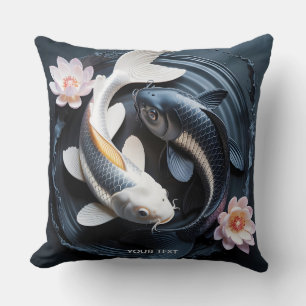 Fantasy Cute Two Koi Fish Cushion