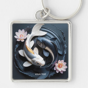 Fantasy Cute Two Koi Fish Key Ring