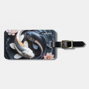 Fantasy Cute Two Koi Fish Luggage Tag