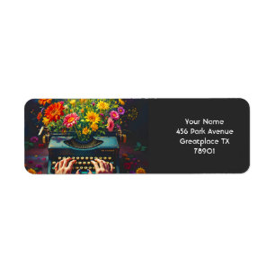 Fantasy Cute  Typewriter Flowers Hands