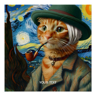 Fantasy Cute Van Gogh Hat Poster