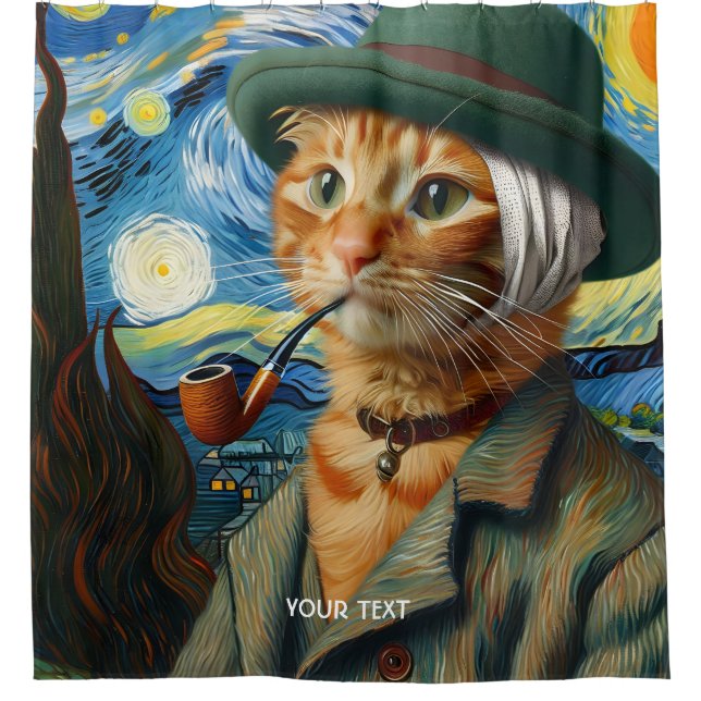 Fantasy Cute Van Gogh Hat Shower Curtain (Front)