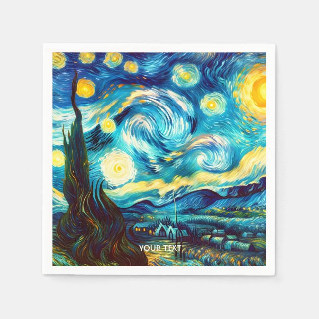 Fantasy Cute Van Gogh Inspired Napkin (Front)