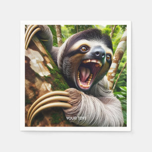 Fantasy Cute Very Angry Sloth Napkin