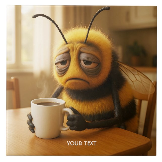 Fantasy Cute Very Tired Bee Tile (Front)