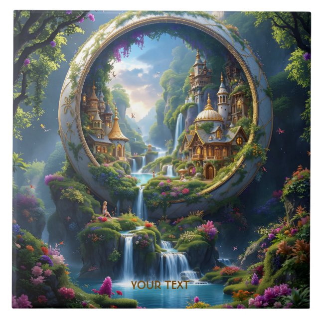 Fantasy Cute Village Tiny City  . Perfect As A Bir Tile (Front)