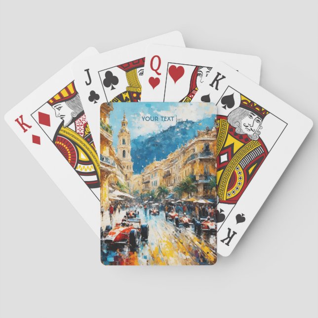 Fantasy Cute Vintage Cars Race Playing Cards (Back)