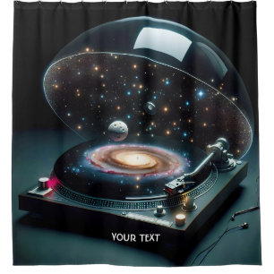 Fantasy Cute Vinyl Player Space  Shower Curtain
