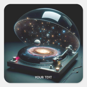 Fantasy Cute Vinyl Player Space Square Sticker