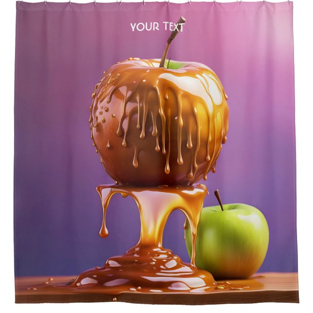 Fantasy Cute Vivid Apple Caramel Syrup Shower Curtain (Front)