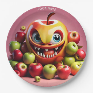 Fantasy Cute Vivid Apple Funny Creature Paper Plate