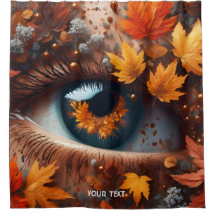 Fantasy Cute Vivid Autumn Eye Leaves Shower Curtain