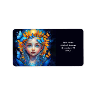 Fantasy Cute Vivid Baby Butterfly Fairy Label