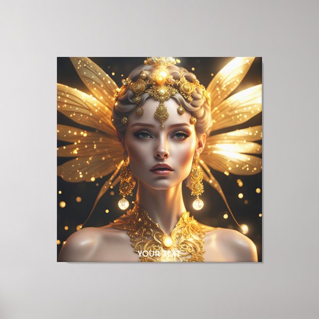 Fantasy Cute Vivid Beautiful Fairy Portrait Canvas Print (Front)