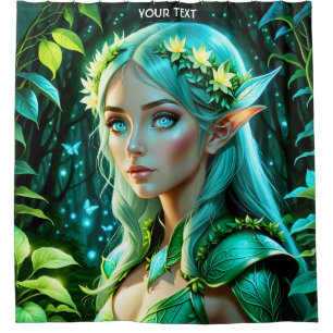Fantasy Cute Vivid Beautiful Girl Forest Shower Curtain
