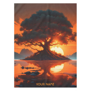 Fantasy Cute Vivid Big Beautiful Tree Tablecloth