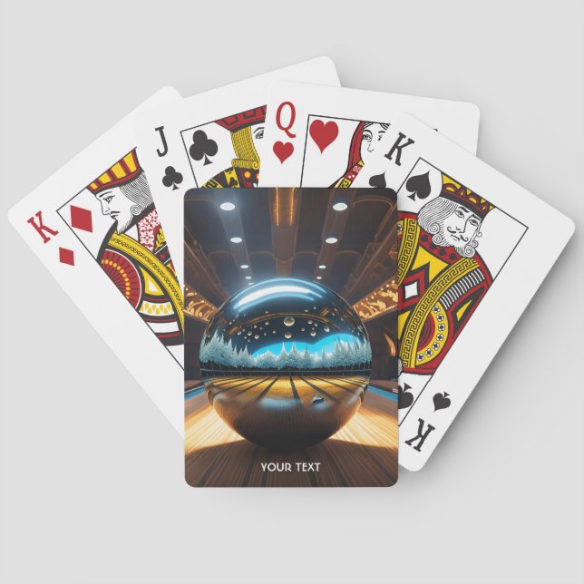 Fantasy Cute Vivid Bowling Glass Ball Playing Cards (Back)