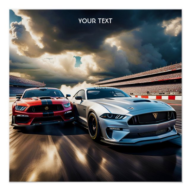 Fantasy Cute Vivid Cars Big Race Poster (Front)