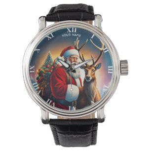 Fantasy Cute Vivid Christmas Santa Reindeer Watch
