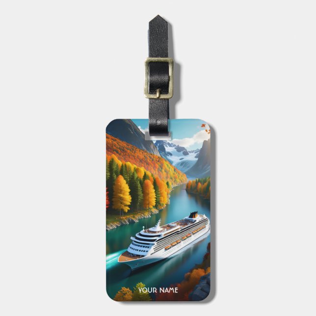 Fantasy Cute Vivid Cruise Liner River Luggage Tag (Front Vertical)