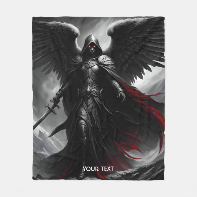 Fantasy Cute Vivid Dark Scary Angel Fleece Blanket (Front)
