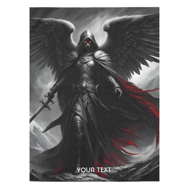 Fantasy Cute Vivid Dark Scary Angel Tablecloth (Front)