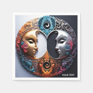 Fantasy Cute Vivid Day Night Filigree Napkin