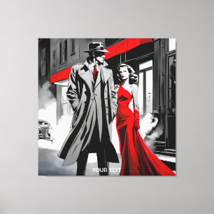 Fantasy Cute Vivid Detective Red Coat Canvas Print