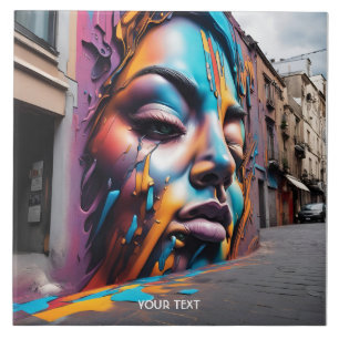 Fantasy Cute Vivid Face Street Art Tile