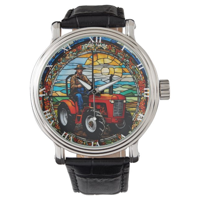 Fantasy Cute Vivid Farmer In Tractor Watch (Front)