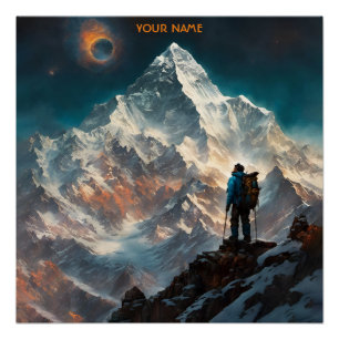 Fantasy Cute Vivid Flowers Everest Alpinist Poster