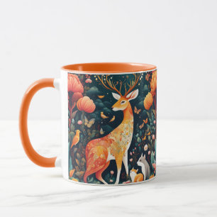 Fantasy Cute Vivid Flowers Forest Deer Mug