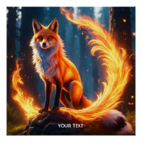 Fantasy Cute Vivid Fox Fire Forest