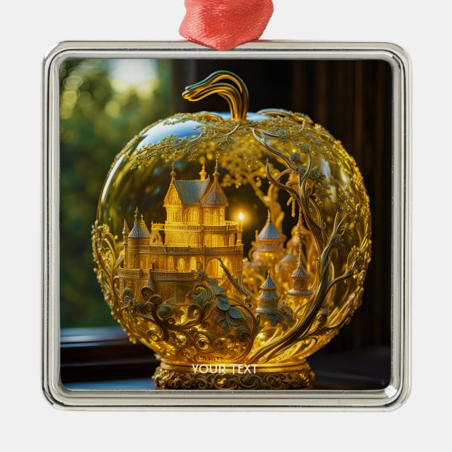 Fantasy Cute Vivid Glass Castle Light Metal Tree Decoration (Front)
