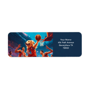 Fantasy Cute Vivid Golden Retriever Basketball