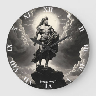 Fantasy Cute Vivid Greek God Clouds Large Clock