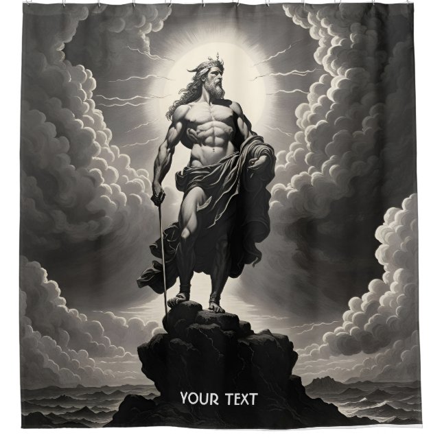 Fantasy Cute Vivid Greek God Clouds Shower Curtain (Front)