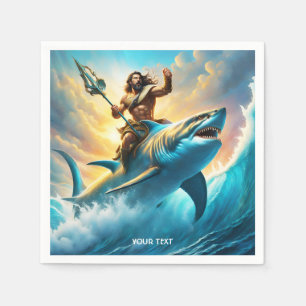 Fantasy Cute Vivid Greek God Shark Napkin