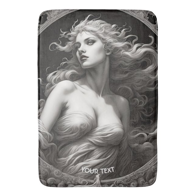 Fantasy Cute Vivid Greek Goddess Beauty Bath Mat (Front Vertical)