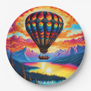 Fantasy Cute Vivid Hot Air Balloon Paper Plate