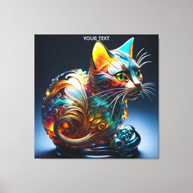 Fantasy Cute Vivid Jewellery Beautiful Cat Canvas Print (Front)