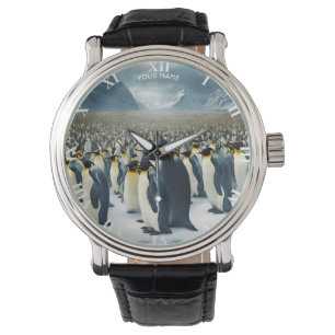 Fantasy Cute Vivid Many Emperor Penguins Watch