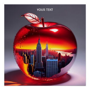 Fantasy Cute Vivid NYC in Apple Poster