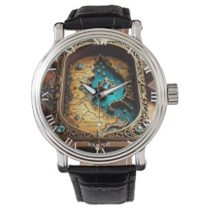 Fantasy Cute Vivid Old Book Map Watch