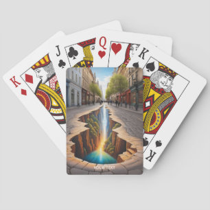 Fantasy Cute Vivid Optical Illusion City Playing Cards